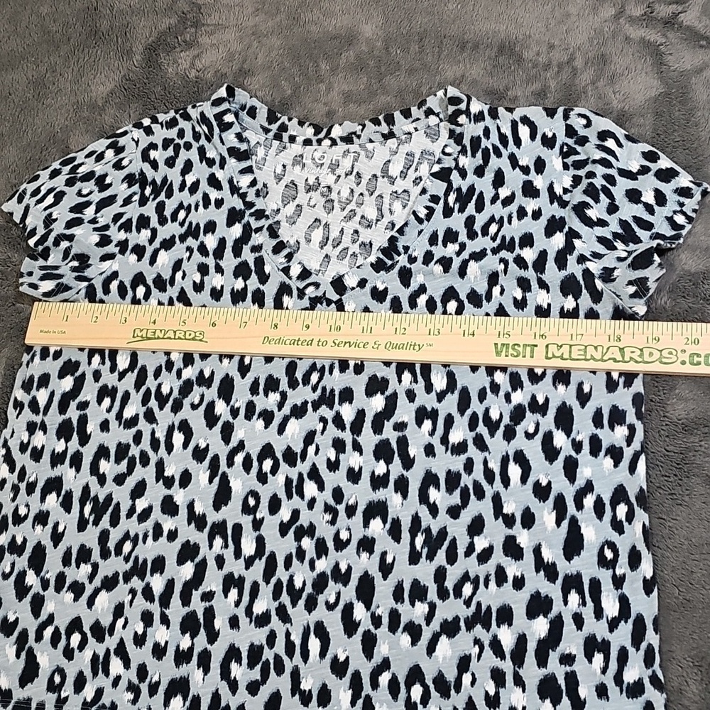 LOFT Animal Print Tee Blue Cotton Size M - Picture 5 of 6